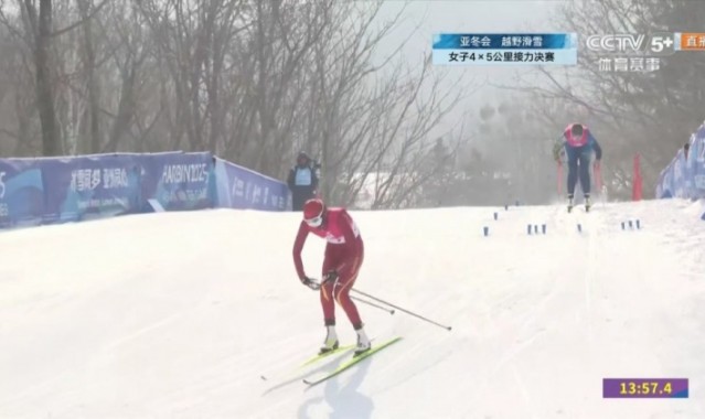 mk体育在线官网第28金！中国队夺得亚冬会越野滑雪女子4×5公里接力金牌